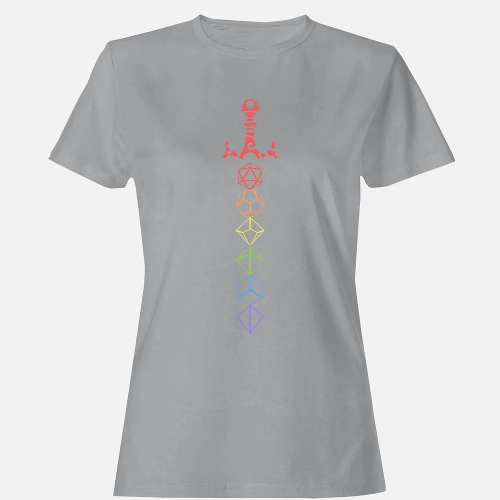 Rainbow Dice Sword LGBT Women's T-Shirt - Sport Grey - 15