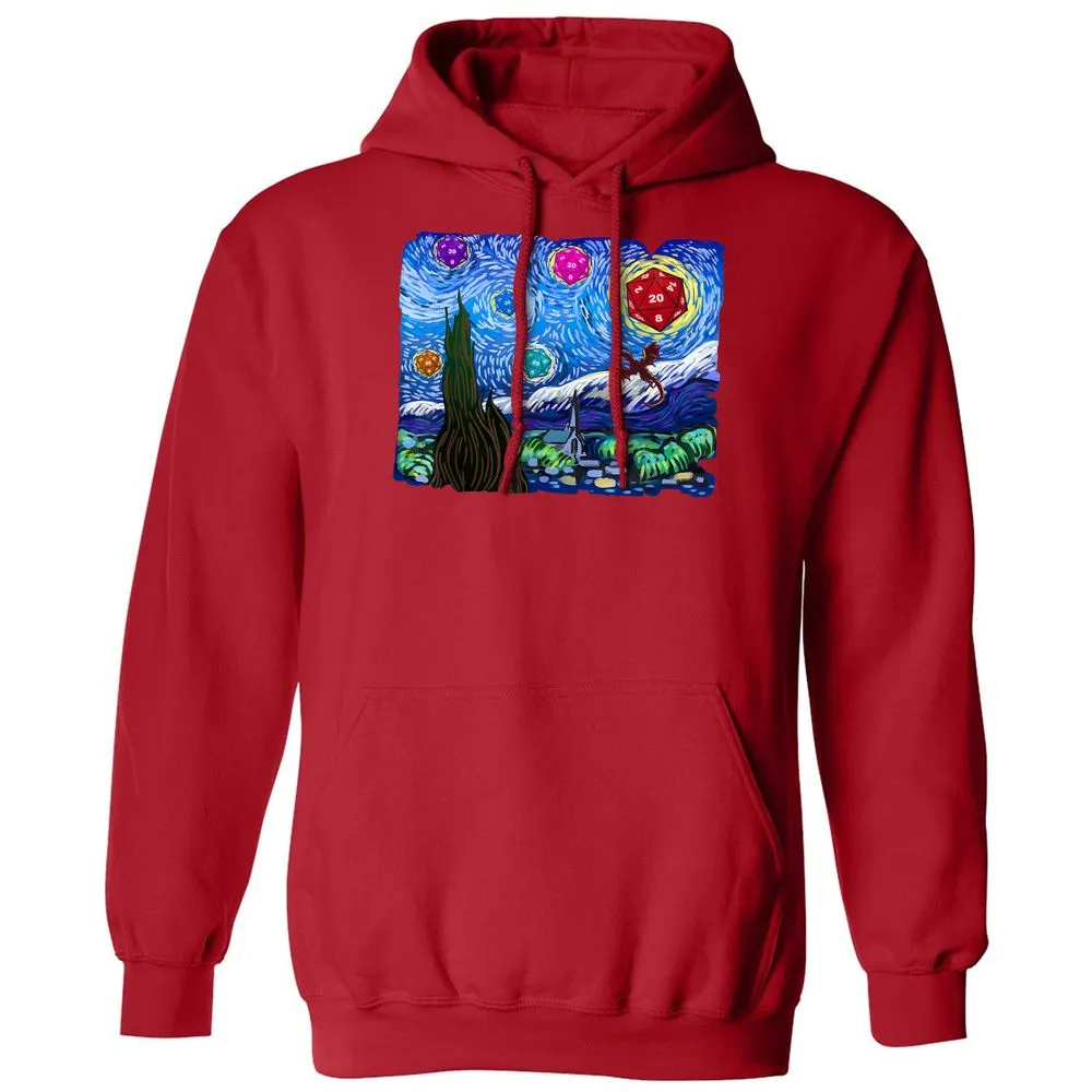 Dragon Starry Night Classic Unisex Hoodie - Red - 5