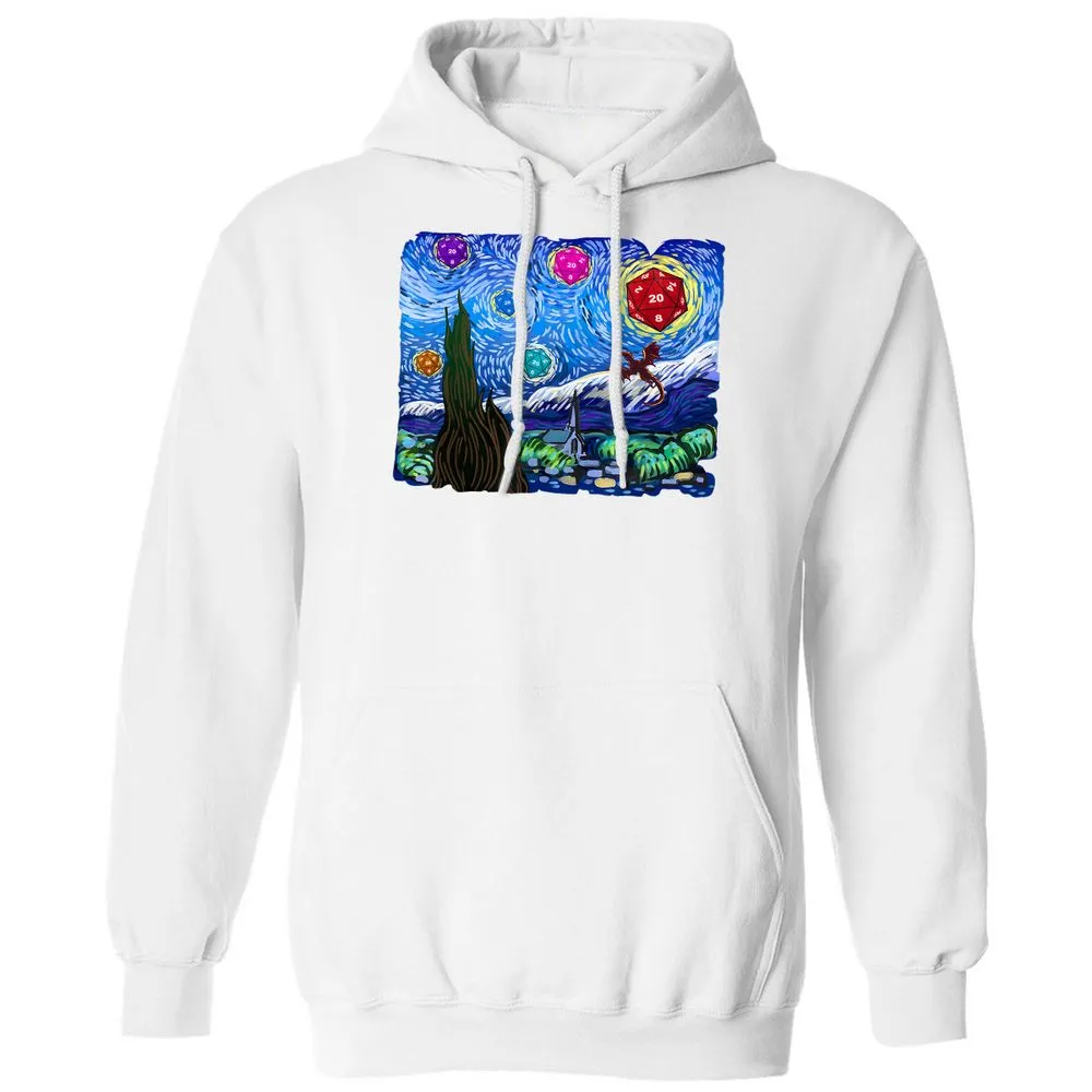 Dragon Starry Night Classic Unisex Hoodie - White - 11