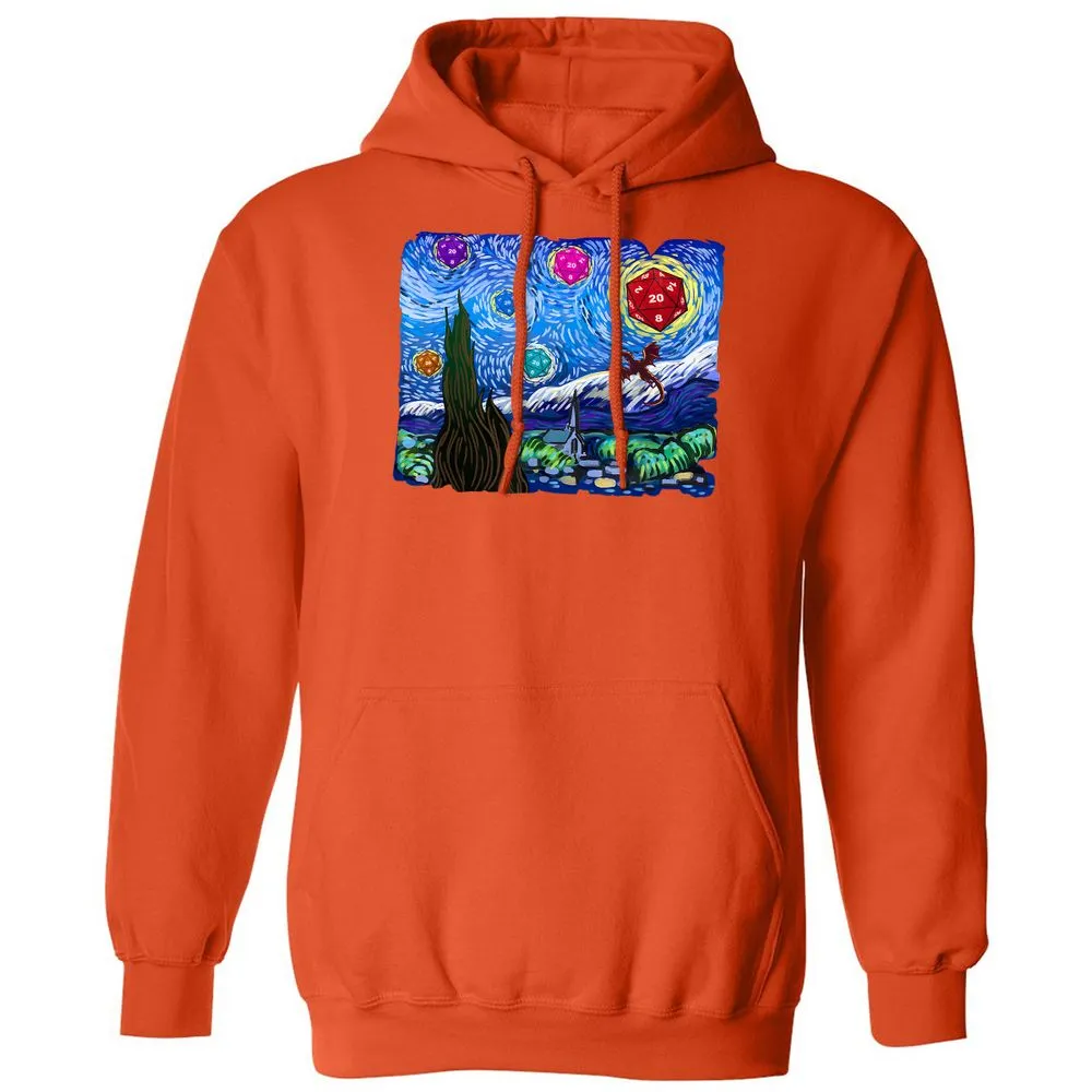 Dragon Starry Night Classic Unisex Hoodie - Orange - 10