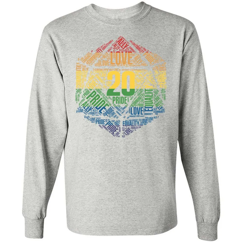 D20 Pride Long Sleeve T-Shirt - Ash - 7