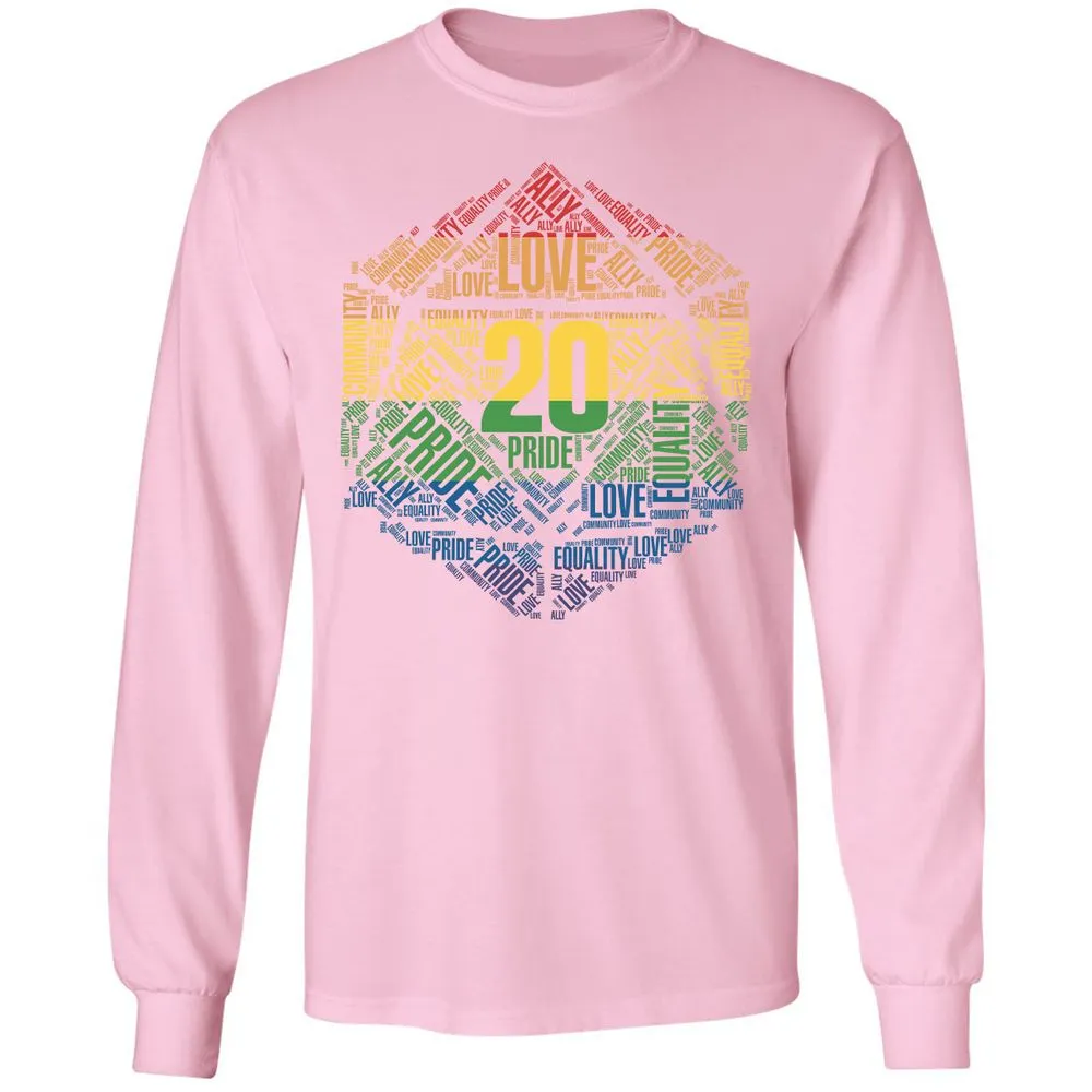 D20 Pride Long Sleeve T-Shirt - Light Pink - 3