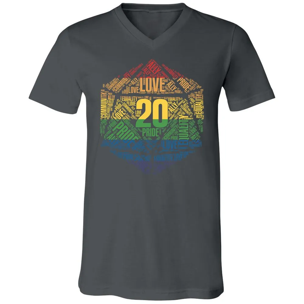 D20 Pride Unisex V-Neck T-Shirt - Asphalt - 12