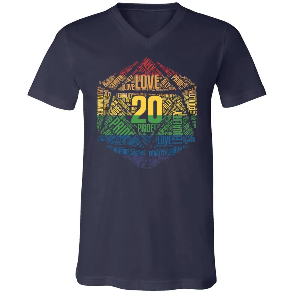 D20 Pride Unisex V-Neck T-Shirt - Navy - 2