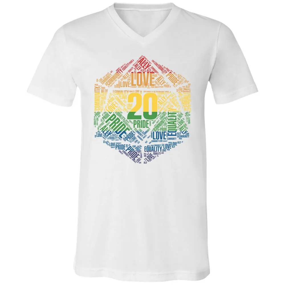 D20 Pride Unisex V-Neck T-Shirt - White - 5
