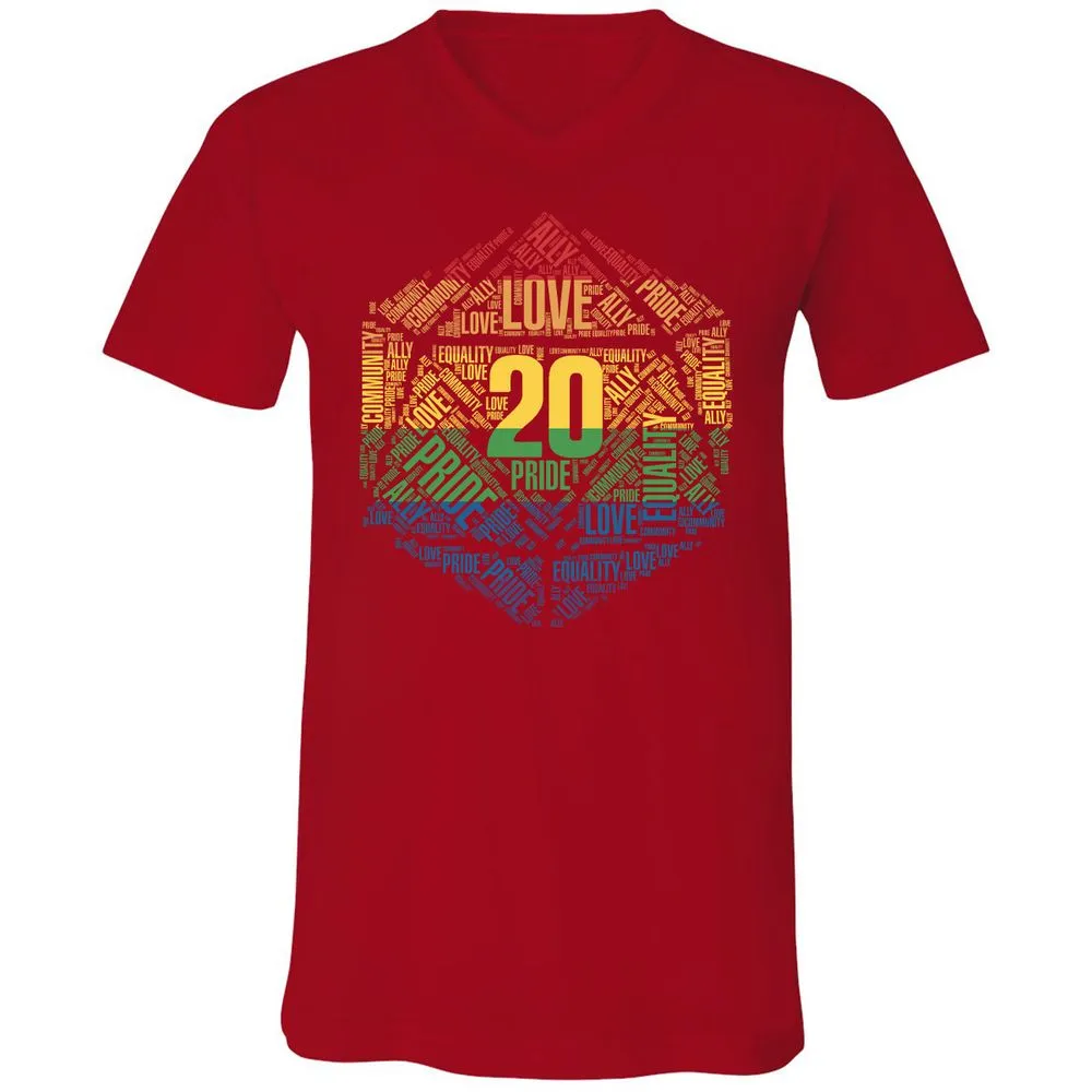 D20 Pride Unisex V-Neck T-Shirt - Red - 3