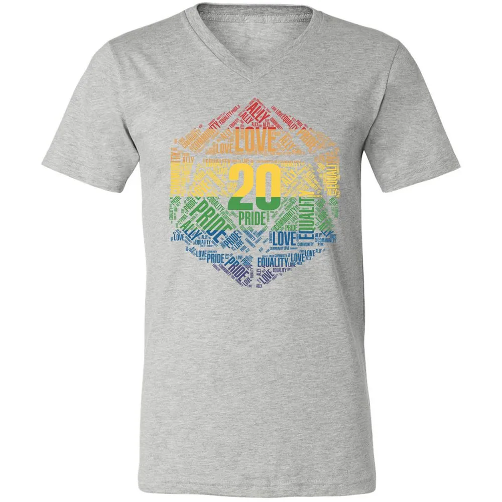 D20 Pride Unisex V-Neck T-Shirt - Athletic Heather - 7