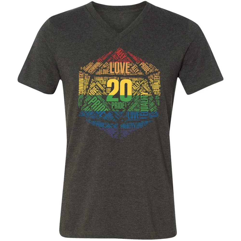 D20 Pride Unisex V-Neck T-Shirt - Dark Grey Heather - 8