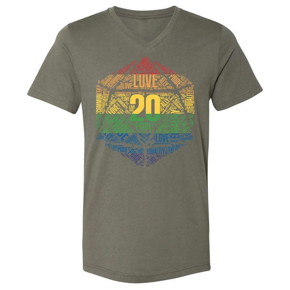 D20 Pride Unisex V-Neck T-Shirt - Military Green - 10