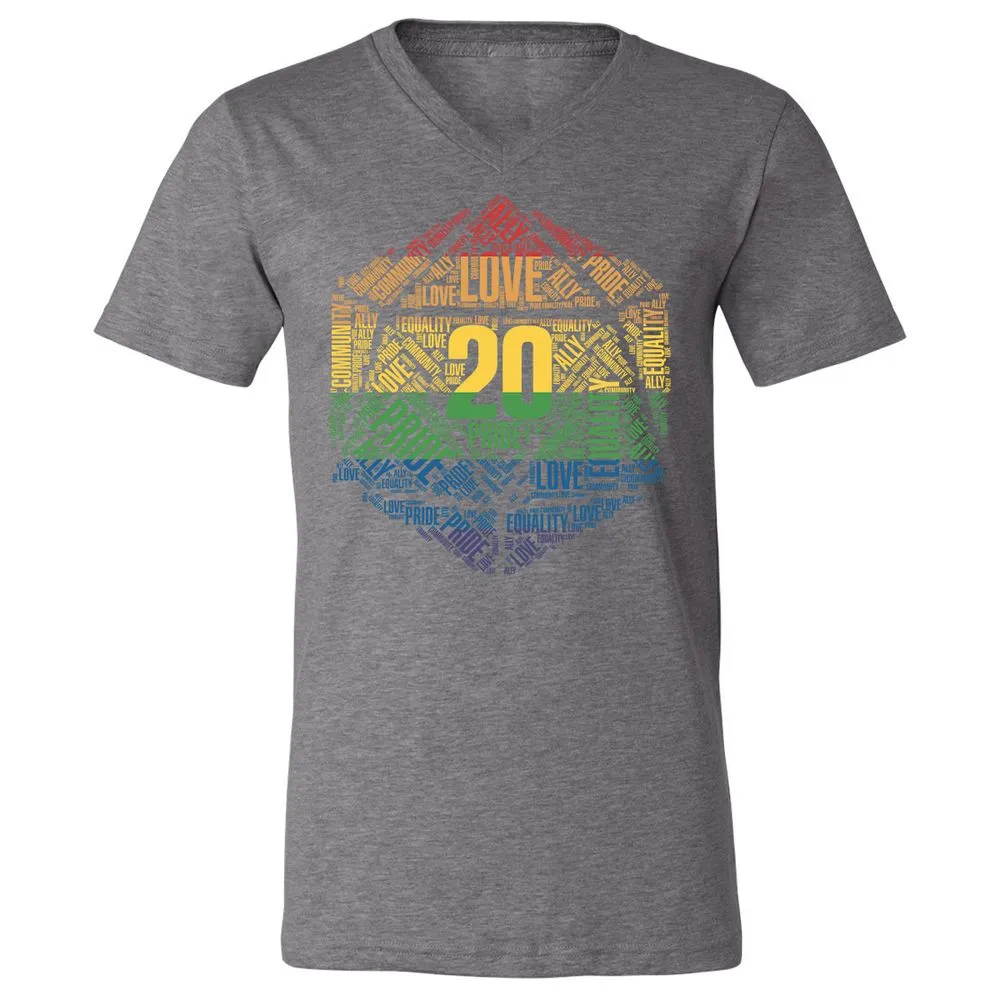 D20 Pride Unisex V-Neck T-Shirt - Deep Heather - 13