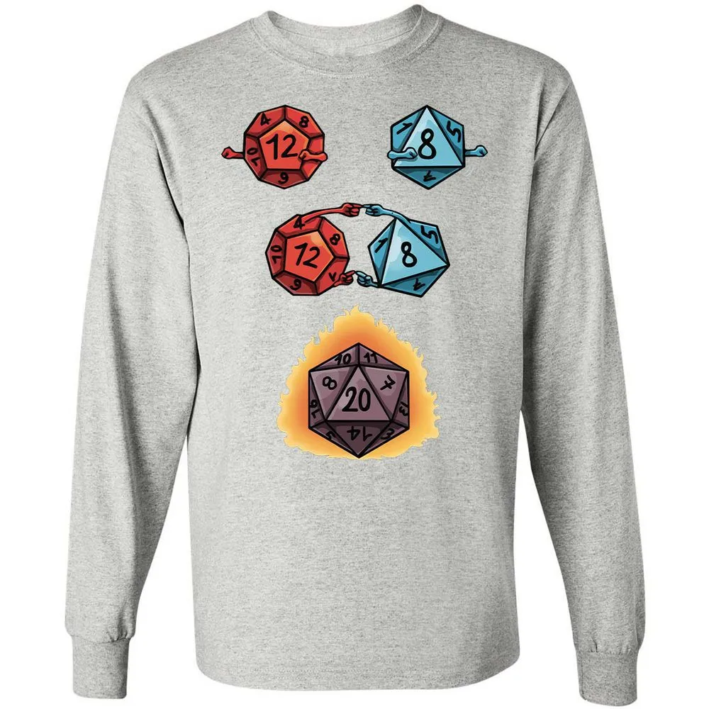 Dice Fusion RPG Long Sleeve T-Shirt - Ash - 7
