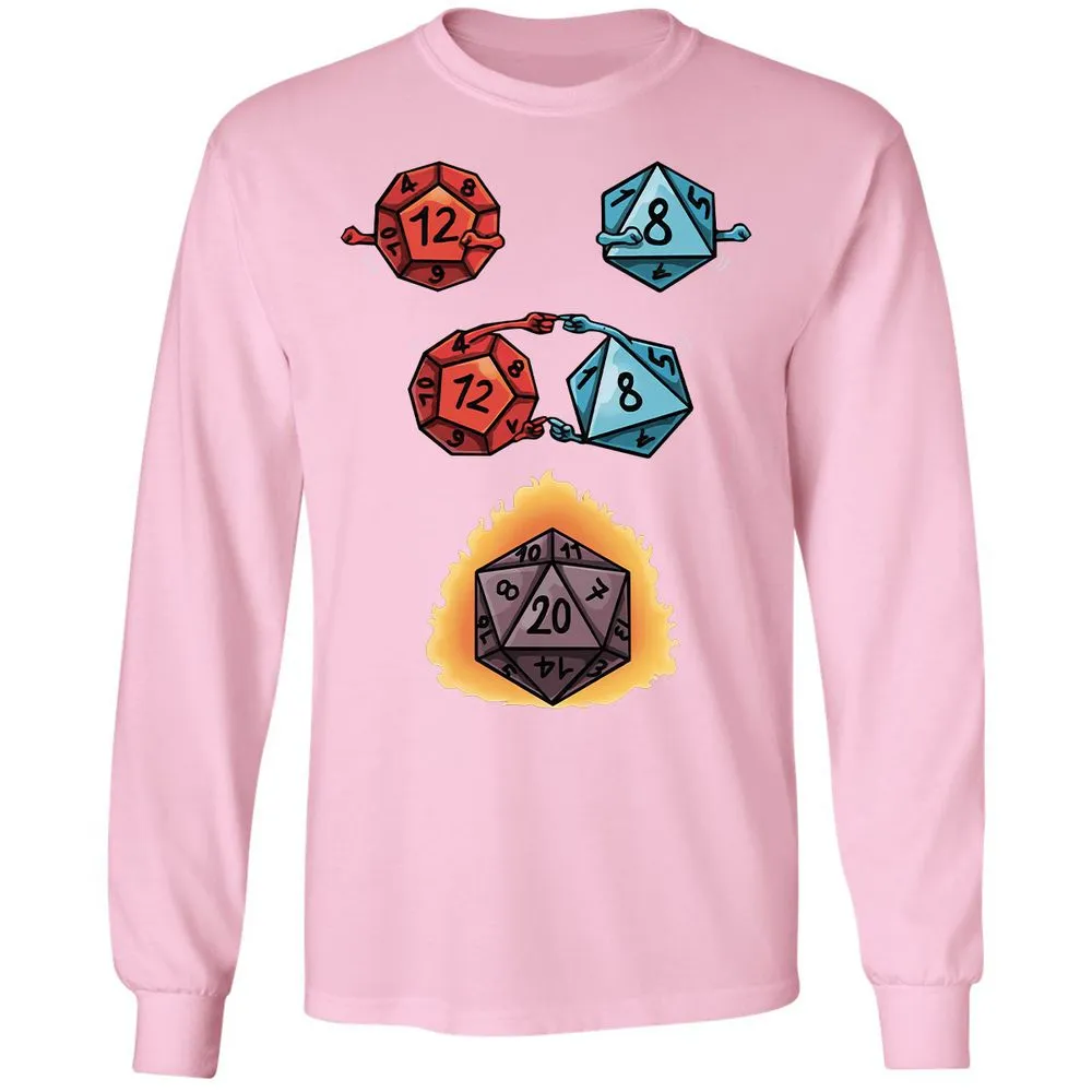 Dice Fusion RPG Long Sleeve T-Shirt - Light Pink - 3