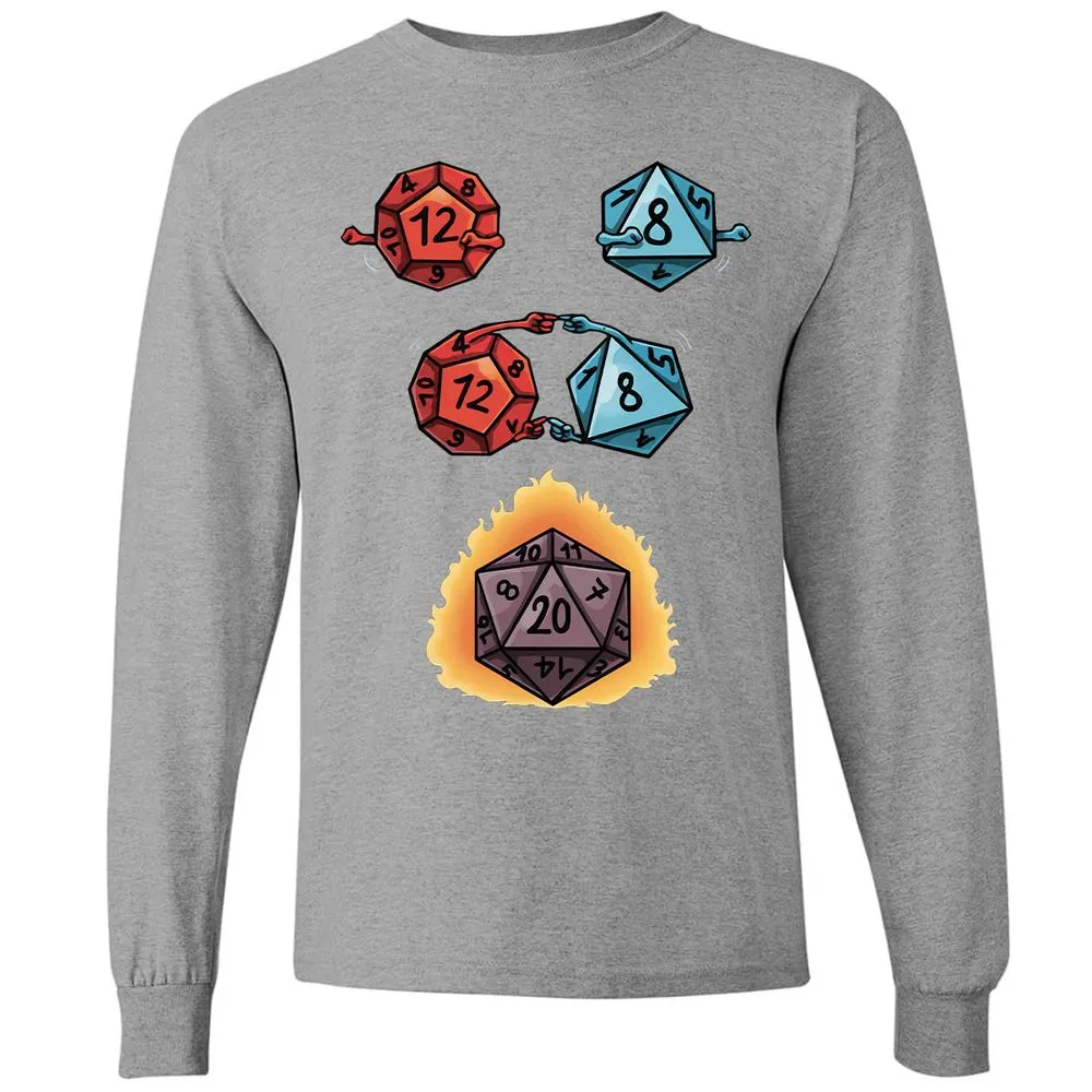 Dice Fusion RPG Long Sleeve T-Shirt - Graphite Heather - 6