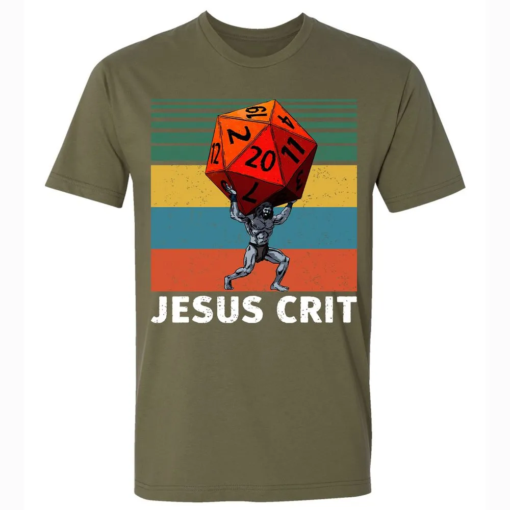 Jesus Crit Premium Unisex T-Shirt - Military Green - 5