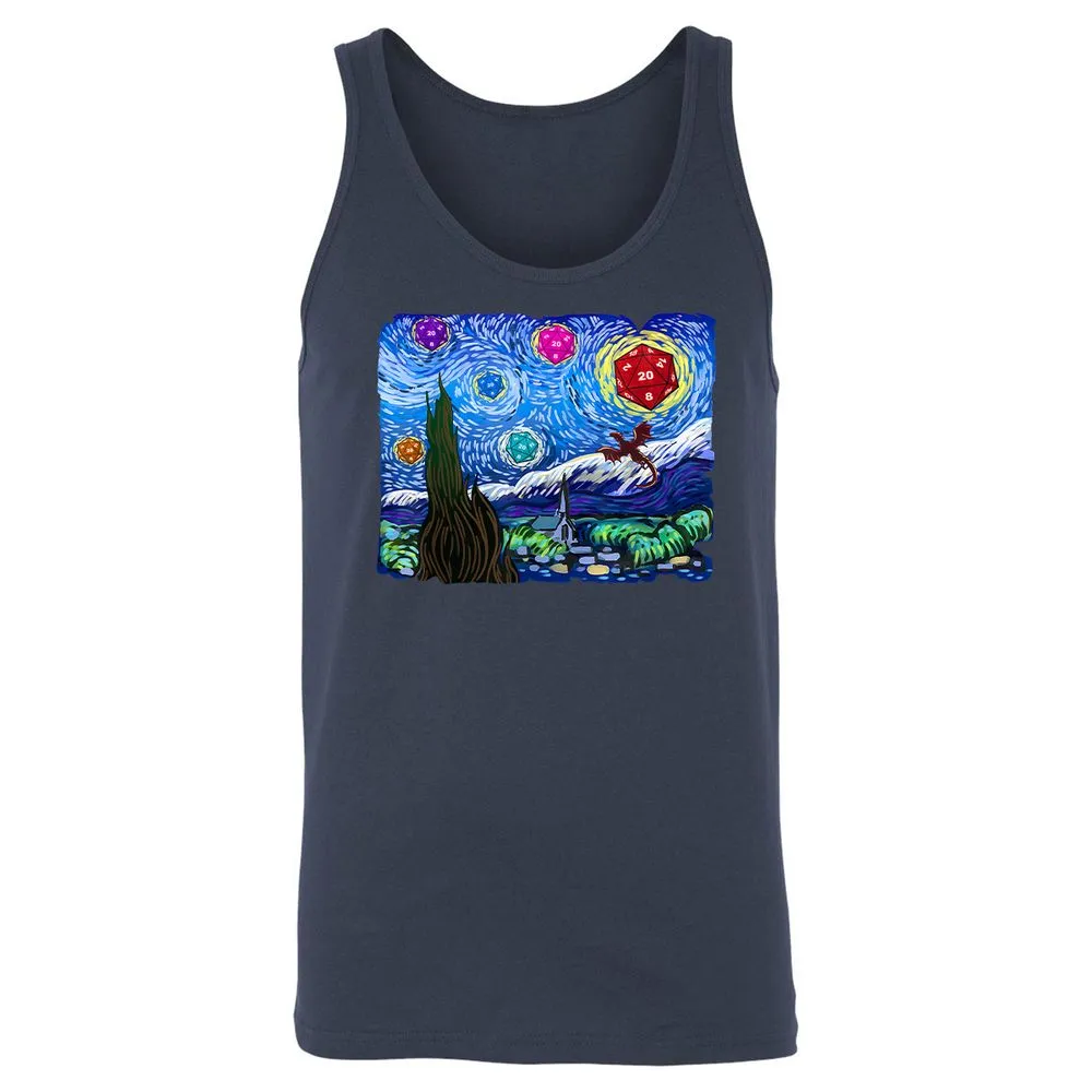 Dragon Starry Night Unisex Jersey Tank - Navy - 2