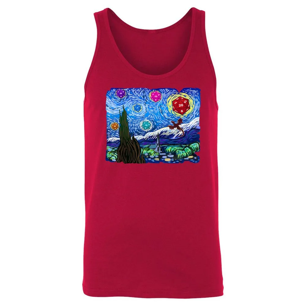 Dragon Starry Night Unisex Jersey Tank - Red - 11
