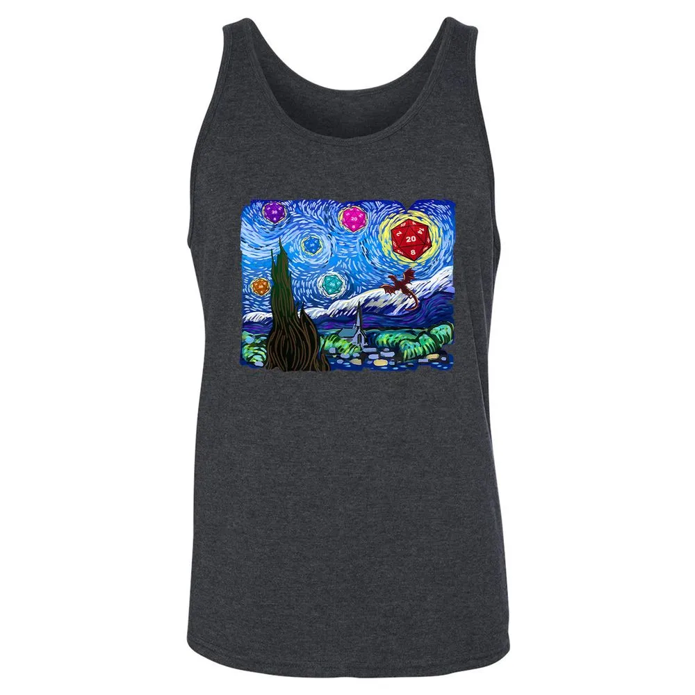 Dragon Starry Night Unisex Jersey Tank - Dark Grey Heather - 6