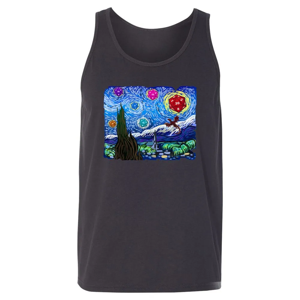 Dragon Starry Night Unisex Jersey Tank - Dark Grey - 7
