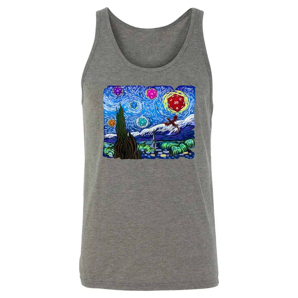 Dragon Starry Night Unisex Jersey Tank - Grey Triblend - 8