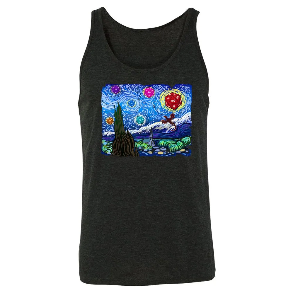 Dragon Starry Night Unisex Jersey Tank - Charcoal Black Triblend - 5