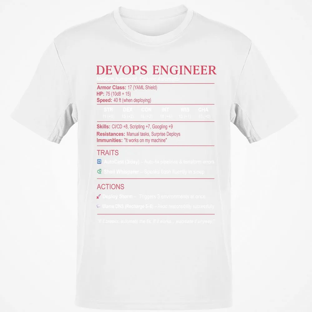 DevOps Engineer Stats Classic Unisex T-Shirt - White - 12