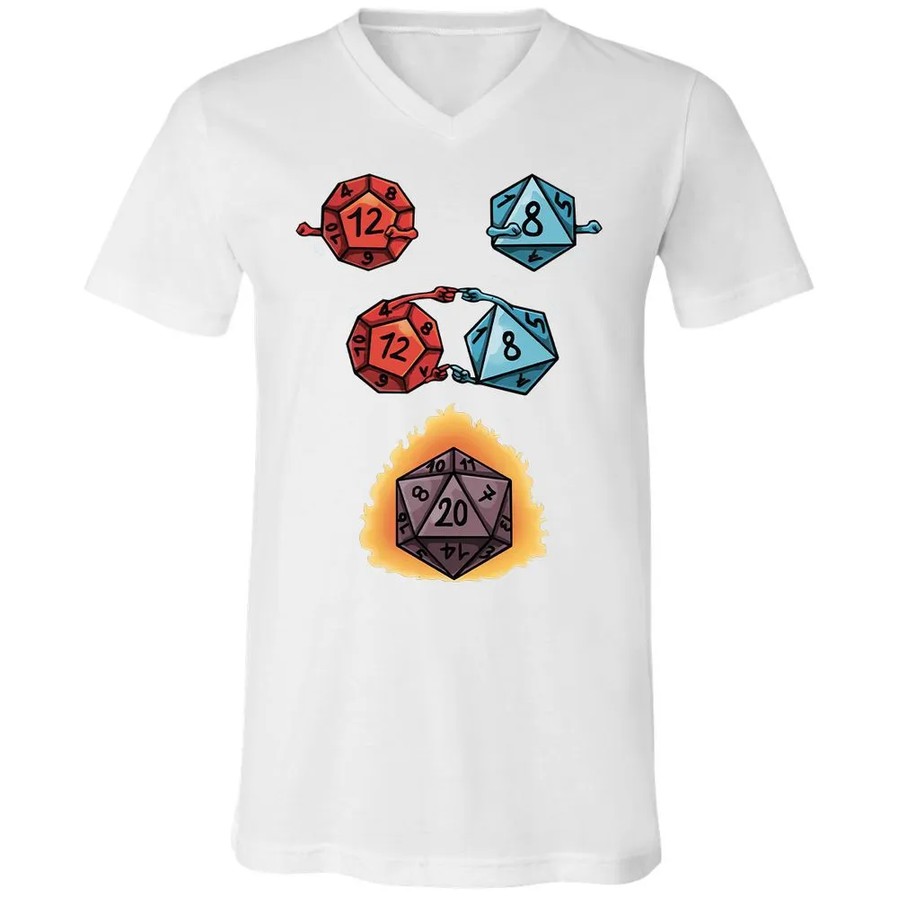 Dice Fusion RPG Unisex V-Neck T-Shirt - White - 5