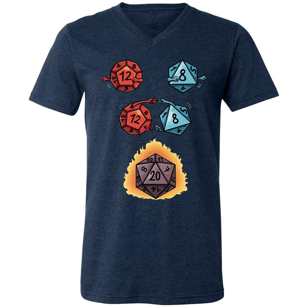 Dice Fusion RPG Unisex V-Neck T-Shirt - Heather Navy - 15