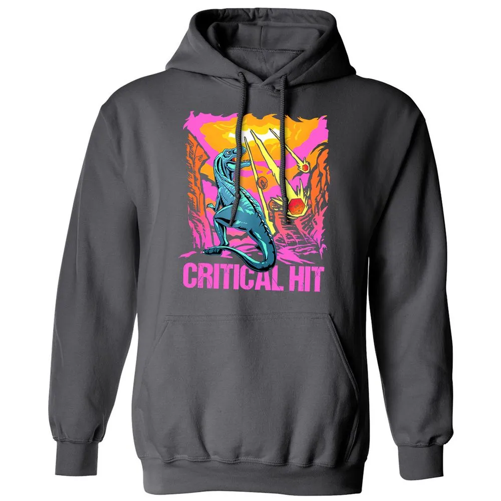 Dinosaur Critical Hit Classic Unisex Hoodie - Charcoal - 7