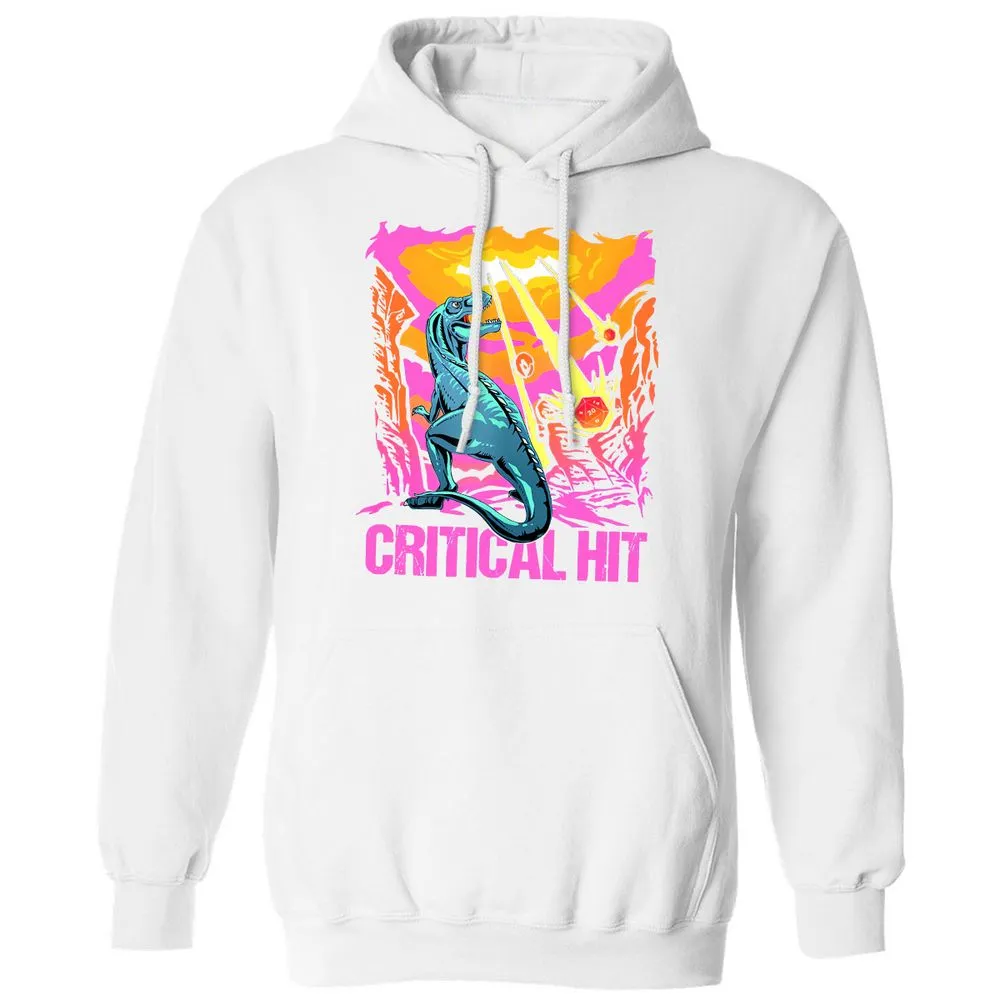 Dinosaur Critical Hit Classic Unisex Hoodie - White - 11