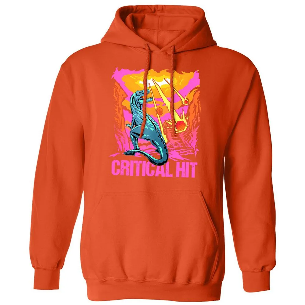 Dinosaur Critical Hit Classic Unisex Hoodie - Orange - 10