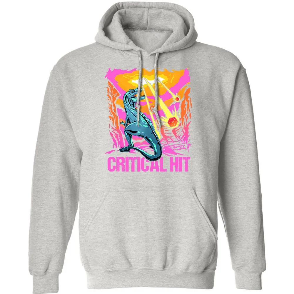 Dinosaur Critical Hit Classic Unisex Hoodie - Ash - 8