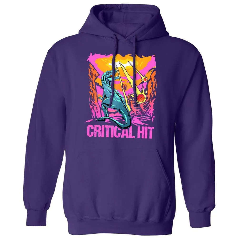 Dinosaur Critical Hit Classic Unisex Hoodie - Purple - 6