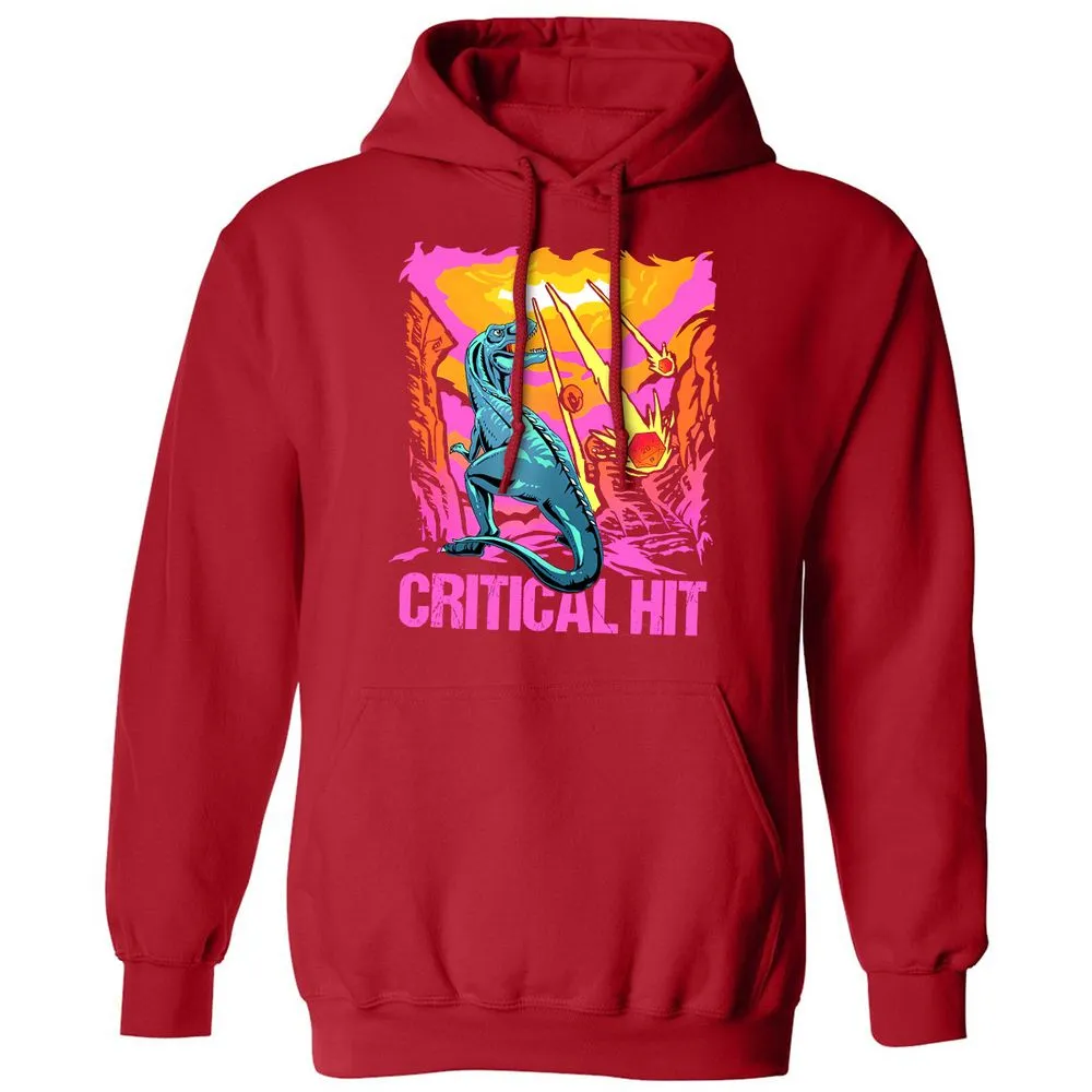 Dinosaur Critical Hit Classic Unisex Hoodie - Red - 5