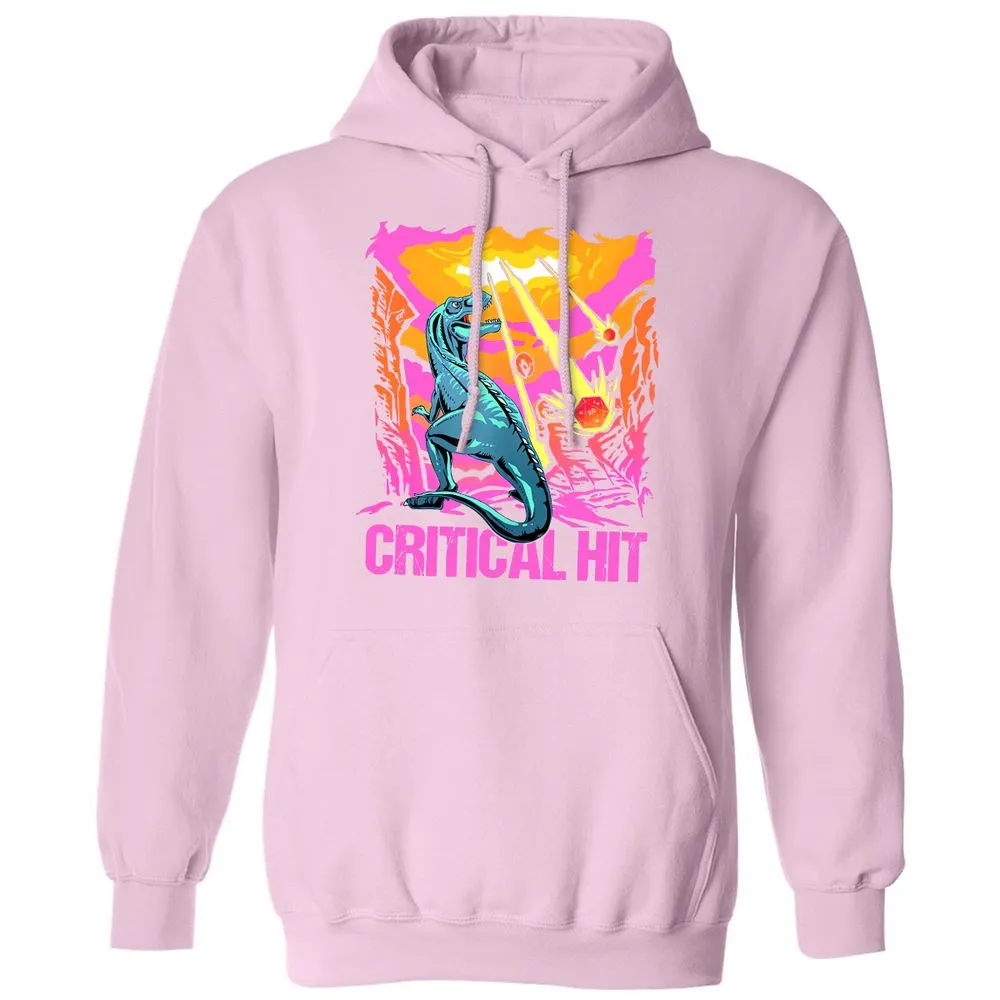 Dinosaur Critical Hit Classic Unisex Hoodie - Light Pink - 3