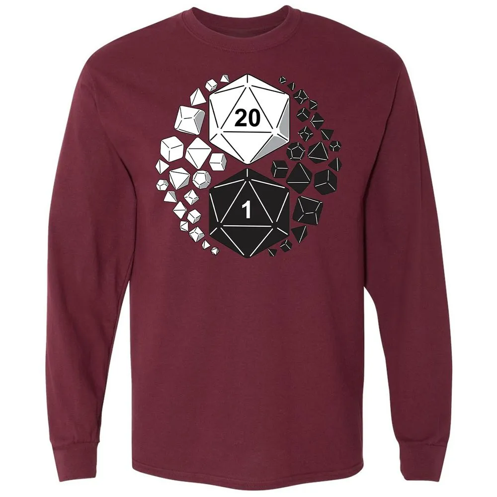Gaming Yin Yang Long Sleeve T-Shirt - Maroon - 11