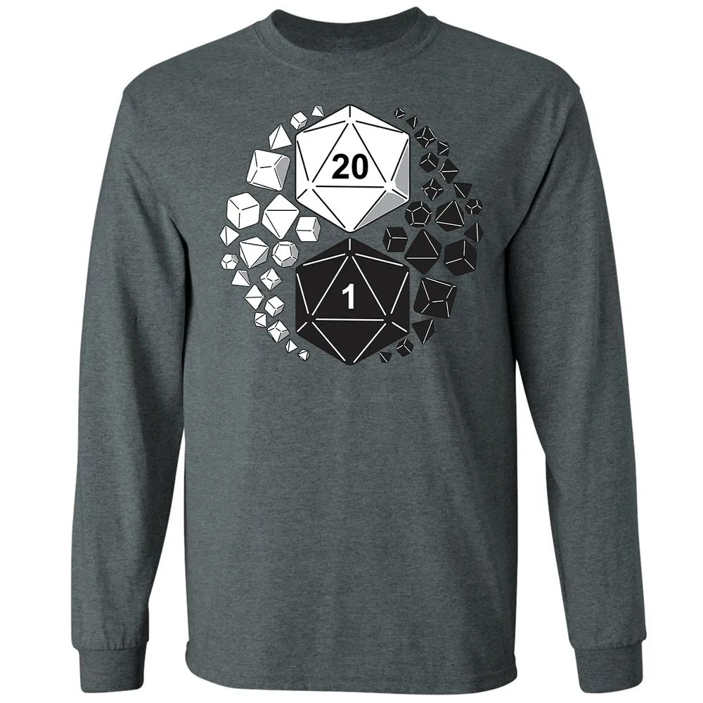 Gaming Yin Yang Long Sleeve T-Shirt - Dark Heather - 15