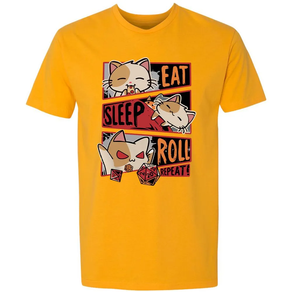 Eat Sleep Roll Repeat Premium Unisex T-Shirt - Gold - 12