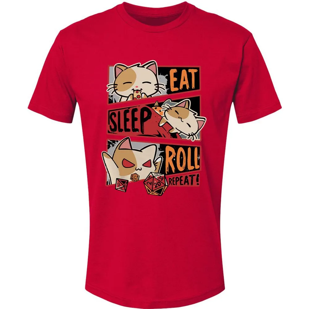 Eat Sleep Roll Repeat Premium Unisex T-Shirt - Red - 6