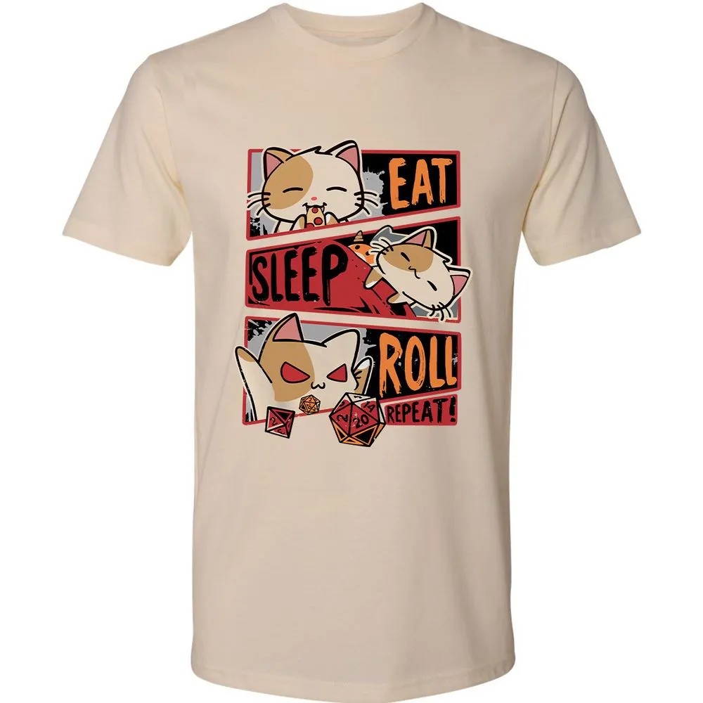 Eat Sleep Roll Repeat Premium Unisex T-Shirt - Cream - 14