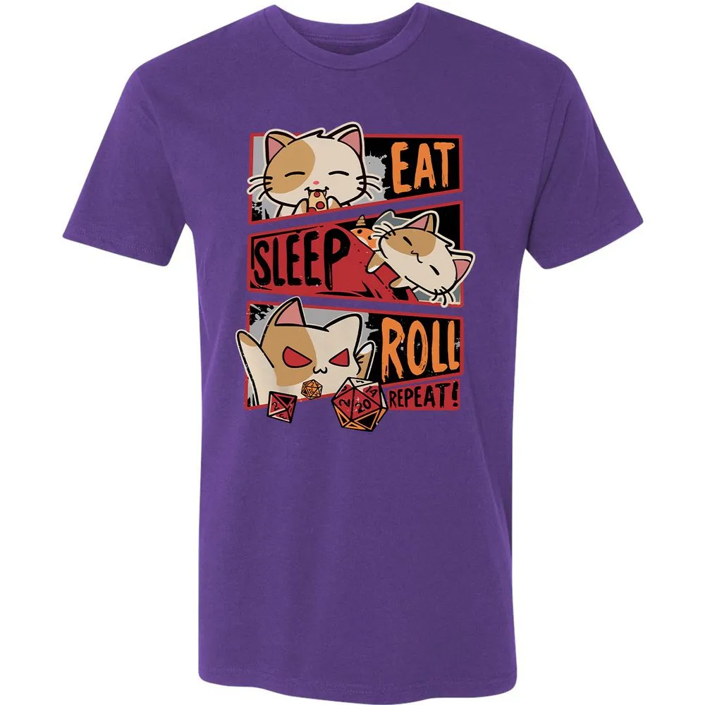 Eat Sleep Roll Repeat Premium Unisex T-Shirt - Purple Rush - 7
