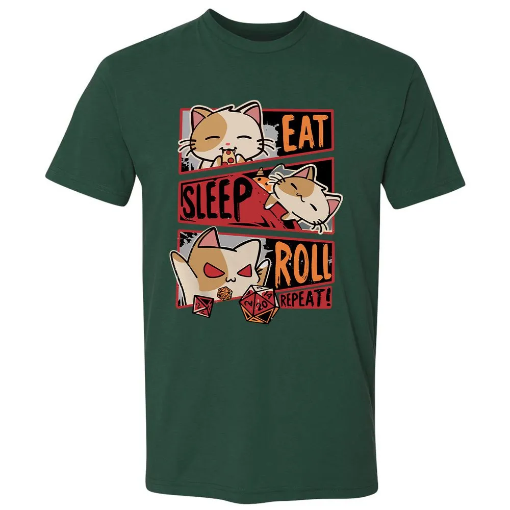 Eat Sleep Roll Repeat Premium Unisex T-Shirt - Forest Green - 13