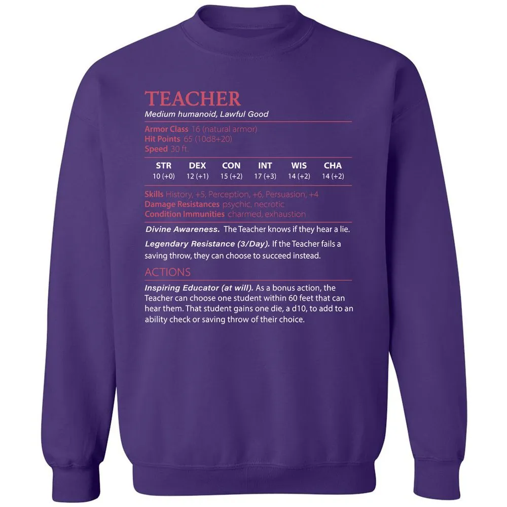 Teacher Classic Unisex Sweatshirt - Purple - 6