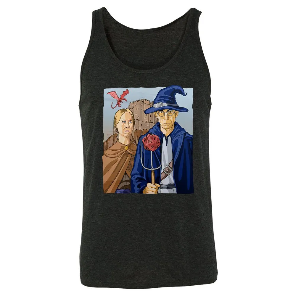 DnD Gothic Unisex Jersey Tank - Charcoal Black Triblend - 5