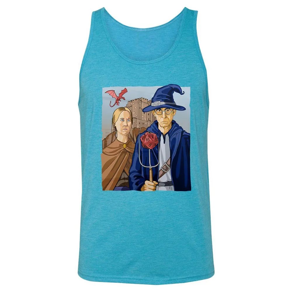 DnD Gothic Unisex Jersey Tank - Aqua Triblend - 3