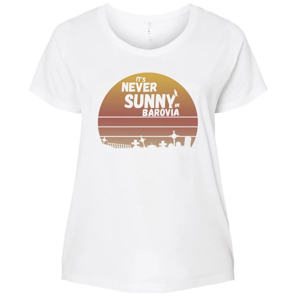 Vintage It's Never Sunny In Barovia Ladies Curvy Jersey - White - 6