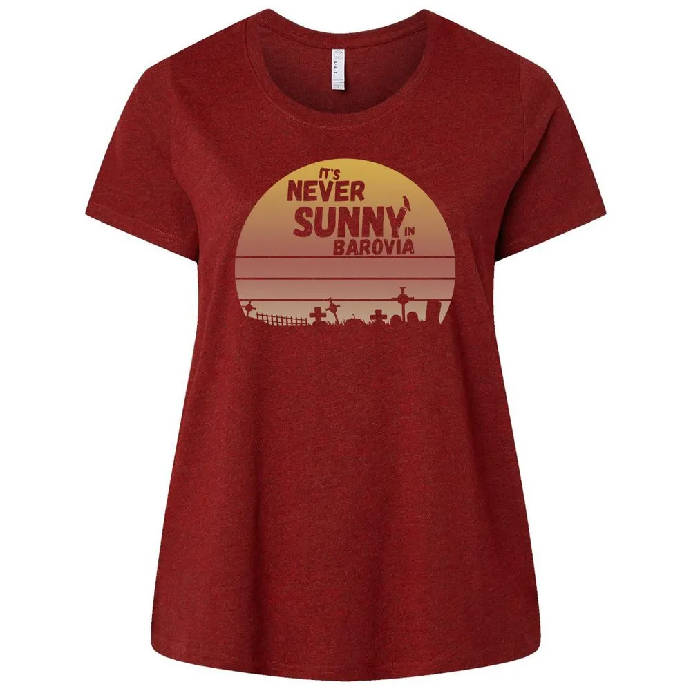 Vintage It's Never Sunny In Barovia Ladies Curvy Jersey - Cardinal - 10
