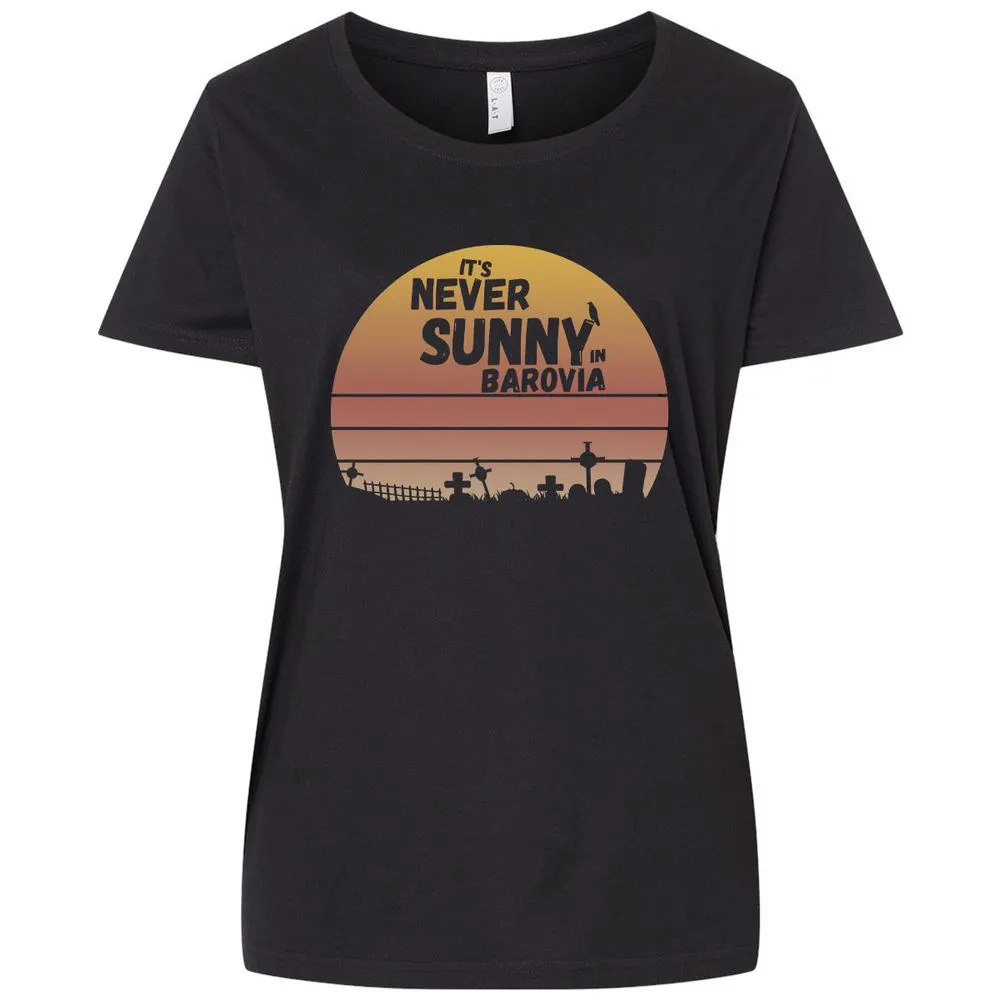 Vintage It's Never Sunny In Barovia Ladies Curvy Jersey - Blended Black - 1