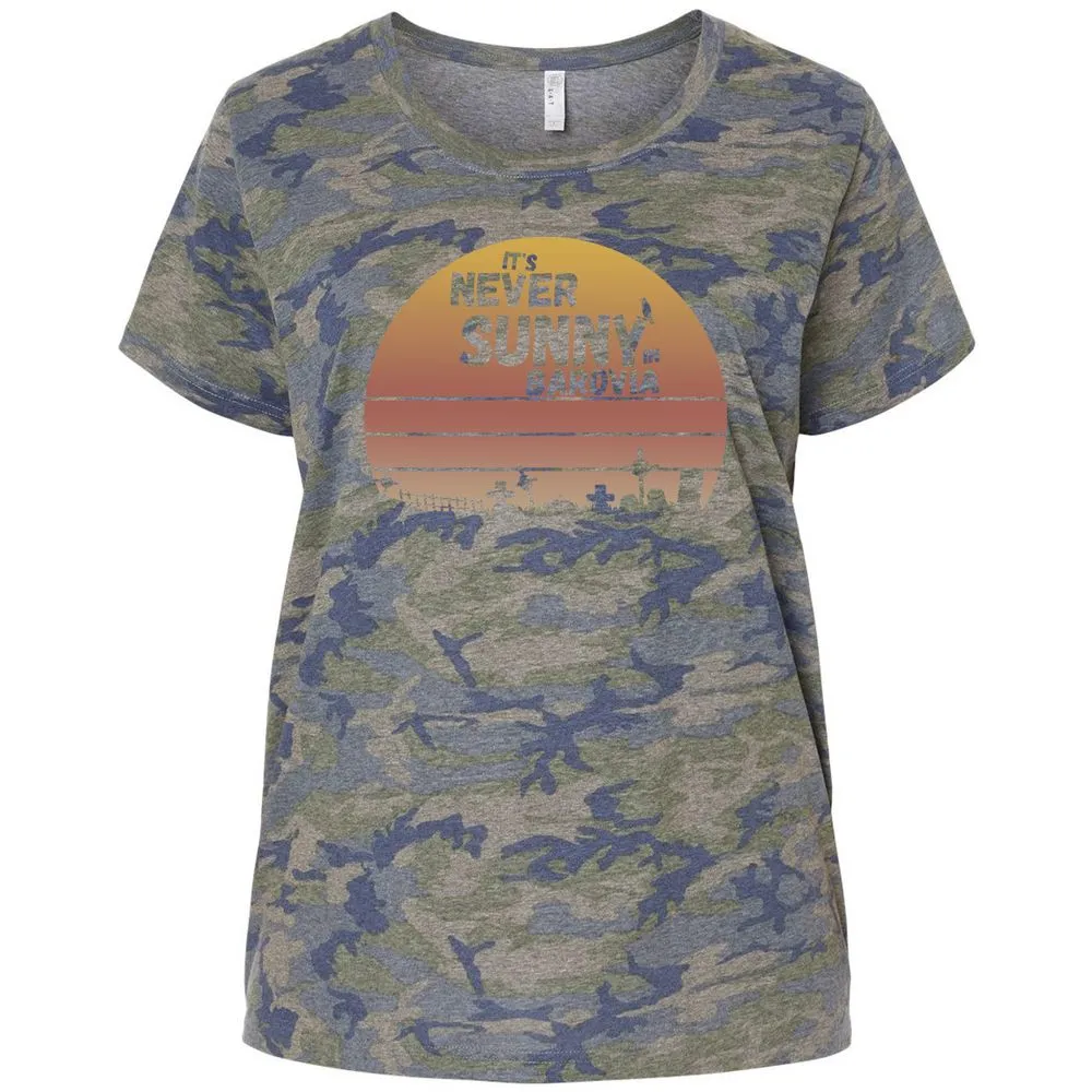 Vintage It's Never Sunny In Barovia Ladies Curvy Jersey - Vintage Camo - 5