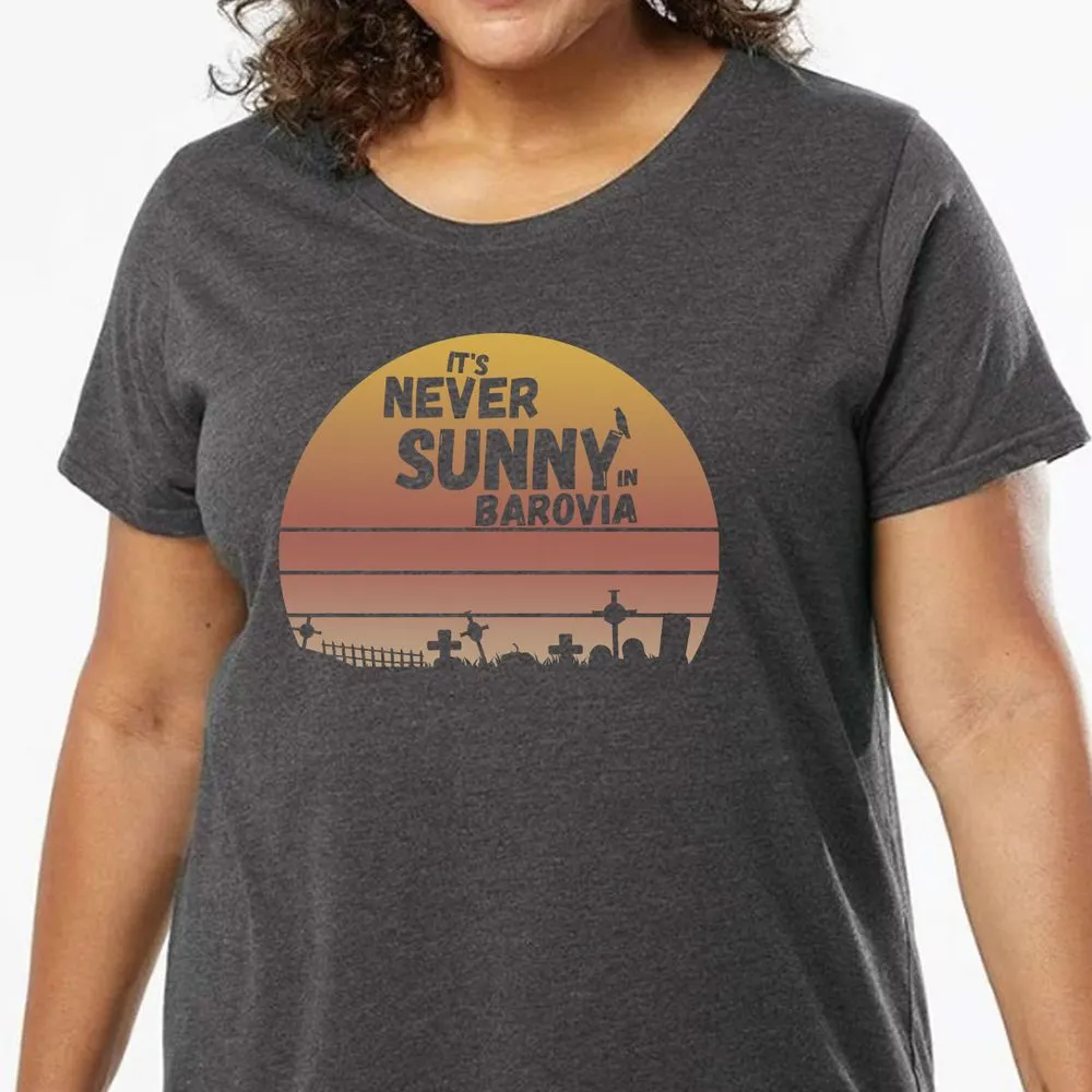 Vintage It's Never Sunny In Barovia Ladies Curvy Jersey - model - 0
