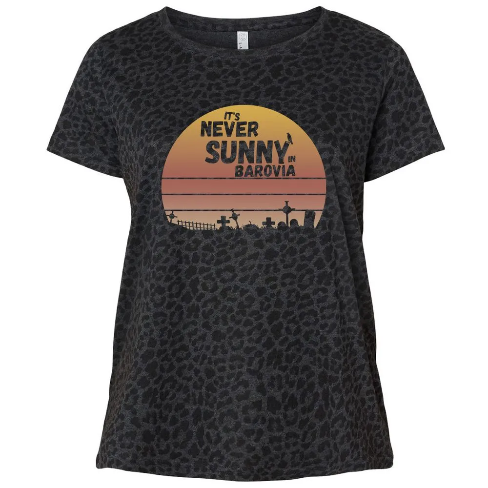Vintage It's Never Sunny In Barovia Ladies Curvy Jersey - Black Leopard - 11